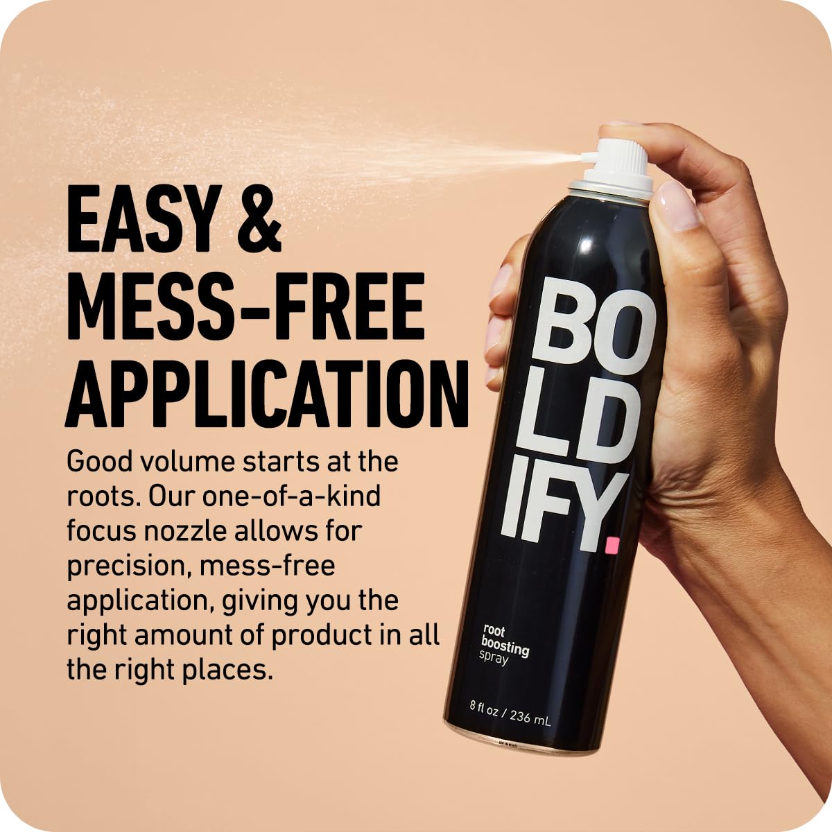 Boldify Root Boost Spray - Root Booster for Hair Volume - Volumizing Foam and Lift Spray for Fine Hair Texture, Root Lift, Stylist Recommended - 8oz