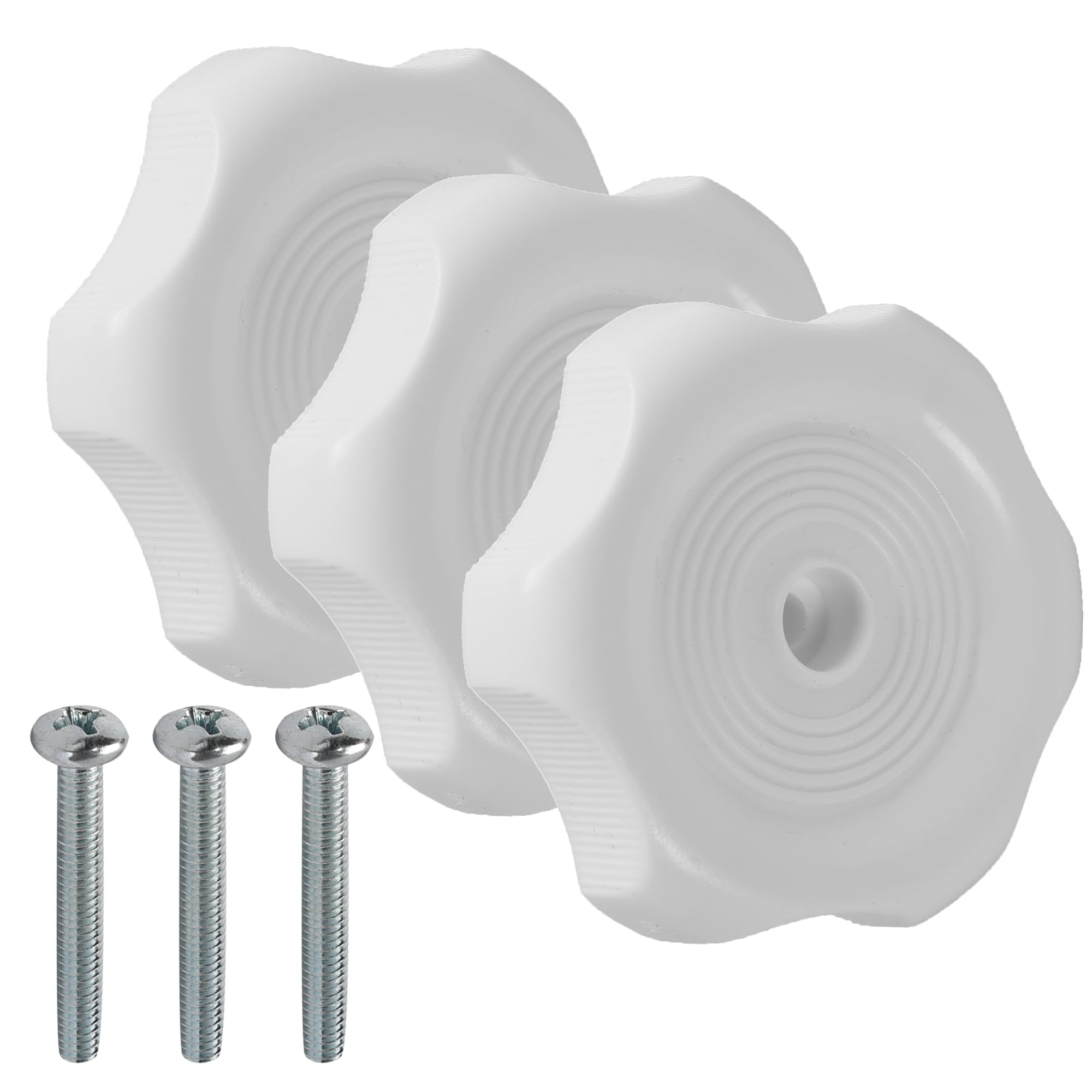 Photo 1 of Aussio (3-Pack, White 1" Shaft RV Window and Vent Knob Interior Hardware Camper Windows Replacement Trailer Knobs RV Window Latch Knob 2-1/4 Inch Diameter Plastic Windows Knobs