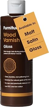 Furniture Clinic Wood Varnish 500ml Clear Gloss Water-Based Fast Drying