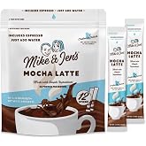 Mike &amp; Jen's Mocha Latte Mix, 12 Sticks, 3g Protein Per Serving, Just Add Water, Crafted in Duluth, MN