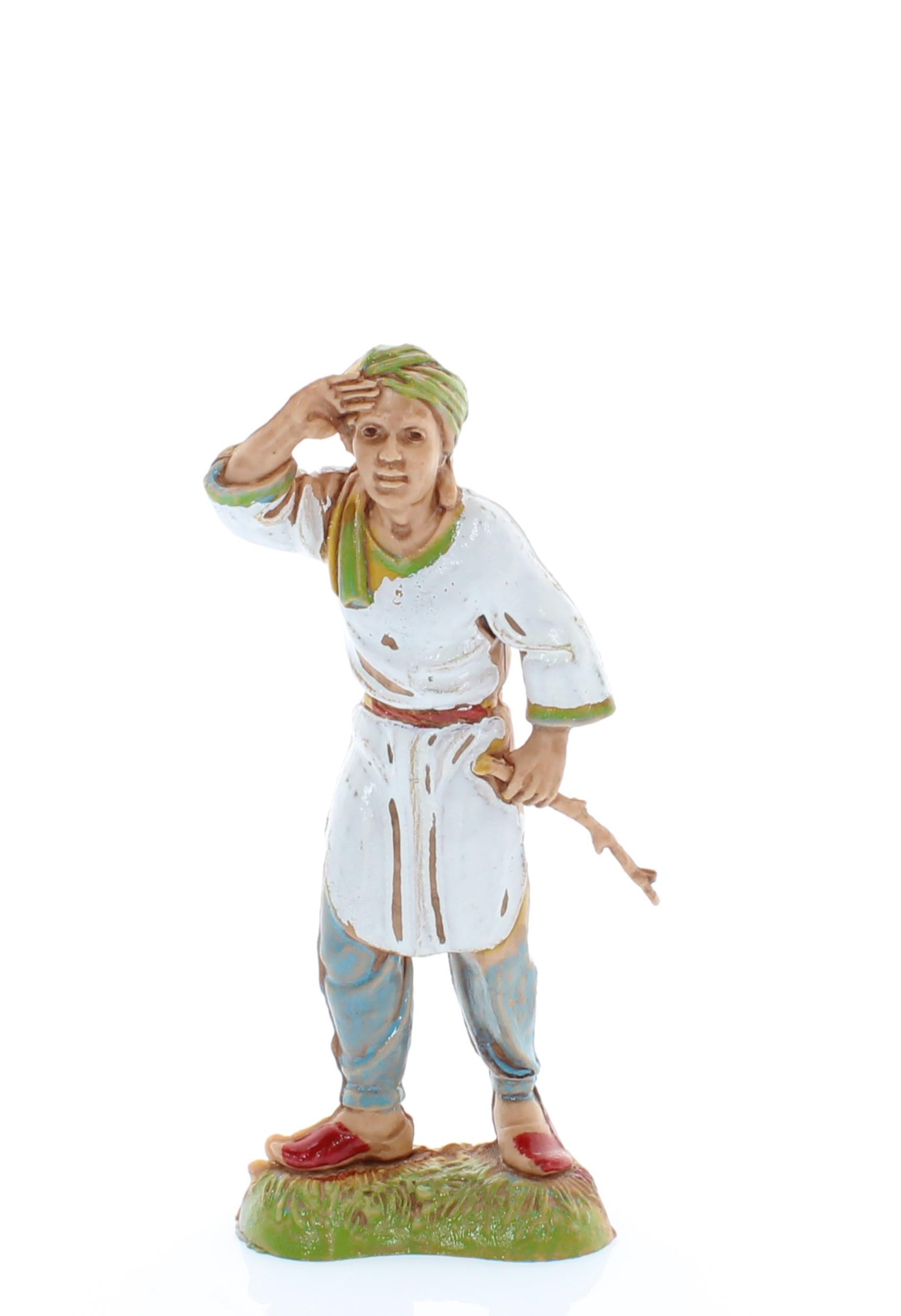 Moranduzzo Arab Shepherd Looking Out for Nativity Scene 4 Inch Scale 1:20 – Height 3.38 in – Resin Figure, Hand-Painted, Sculptor Martino Landi