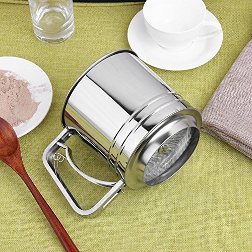 VKTECH Stainless Steel Flour Sifter Mesh Sieve Cup Baking Icing Sugar Sifter Bake Tool (Large)