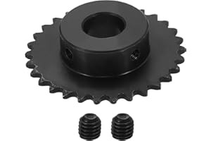 uxcell #25 Chain Roller Sprocket 16mm Bore 63.5mm OD, 30 Tooth C45 Carbon Steel ANSI #25 Roller Sprocket Round Hole with Set 