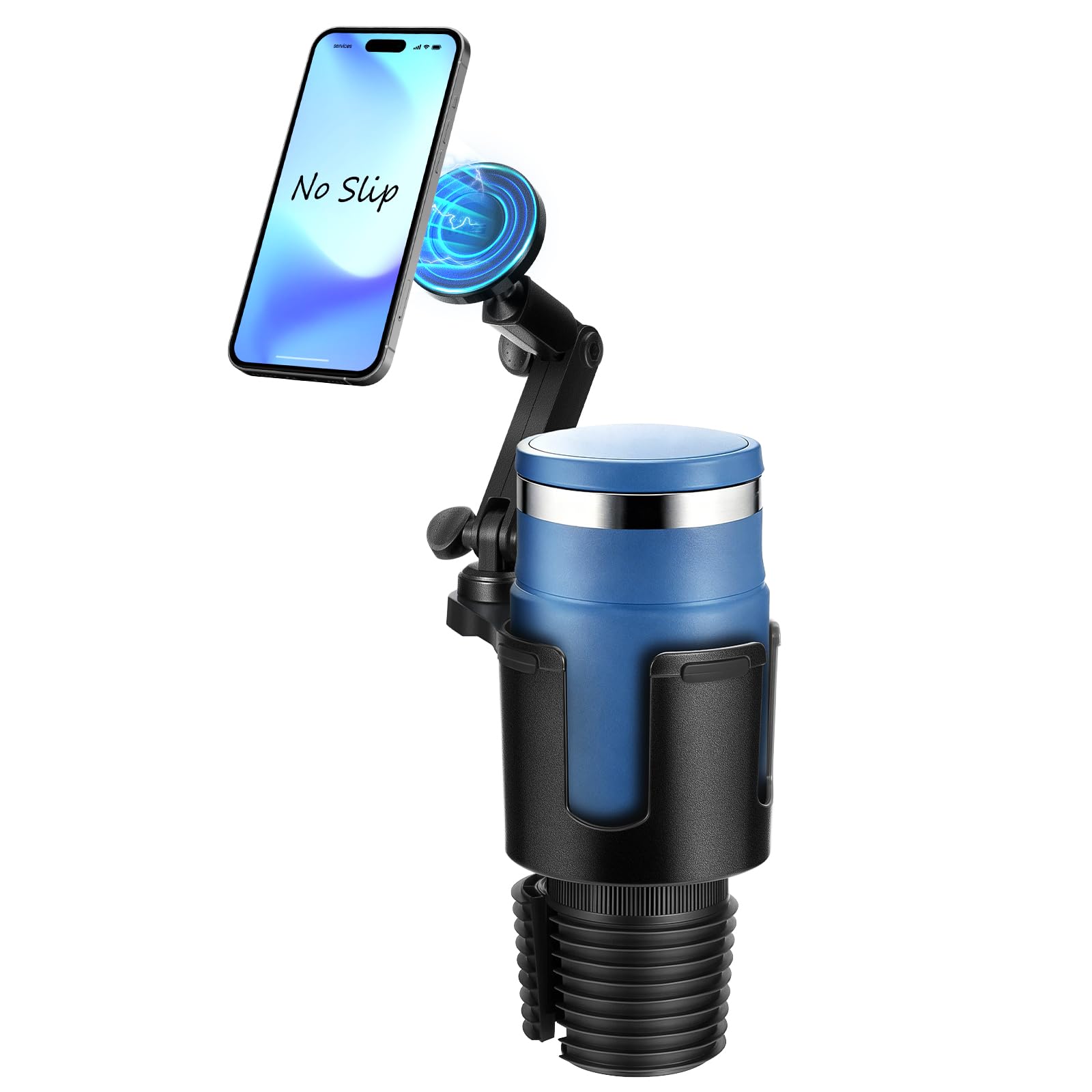 Photo 1 of Hiitytin Magnetic Car Cup Holder Phone Holder, 2-in-1 Cup Holder Extender for Car, Universal Magsafe Cupholder Car Mount, Long Arm and 360 ° Rotation, Secure Fit for Car or SUV