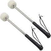 OSVJE Drum Mallet, Silver, 2 Pcs | Wool Felt, Anti-slip, Bass Percussion Sticks, Stable