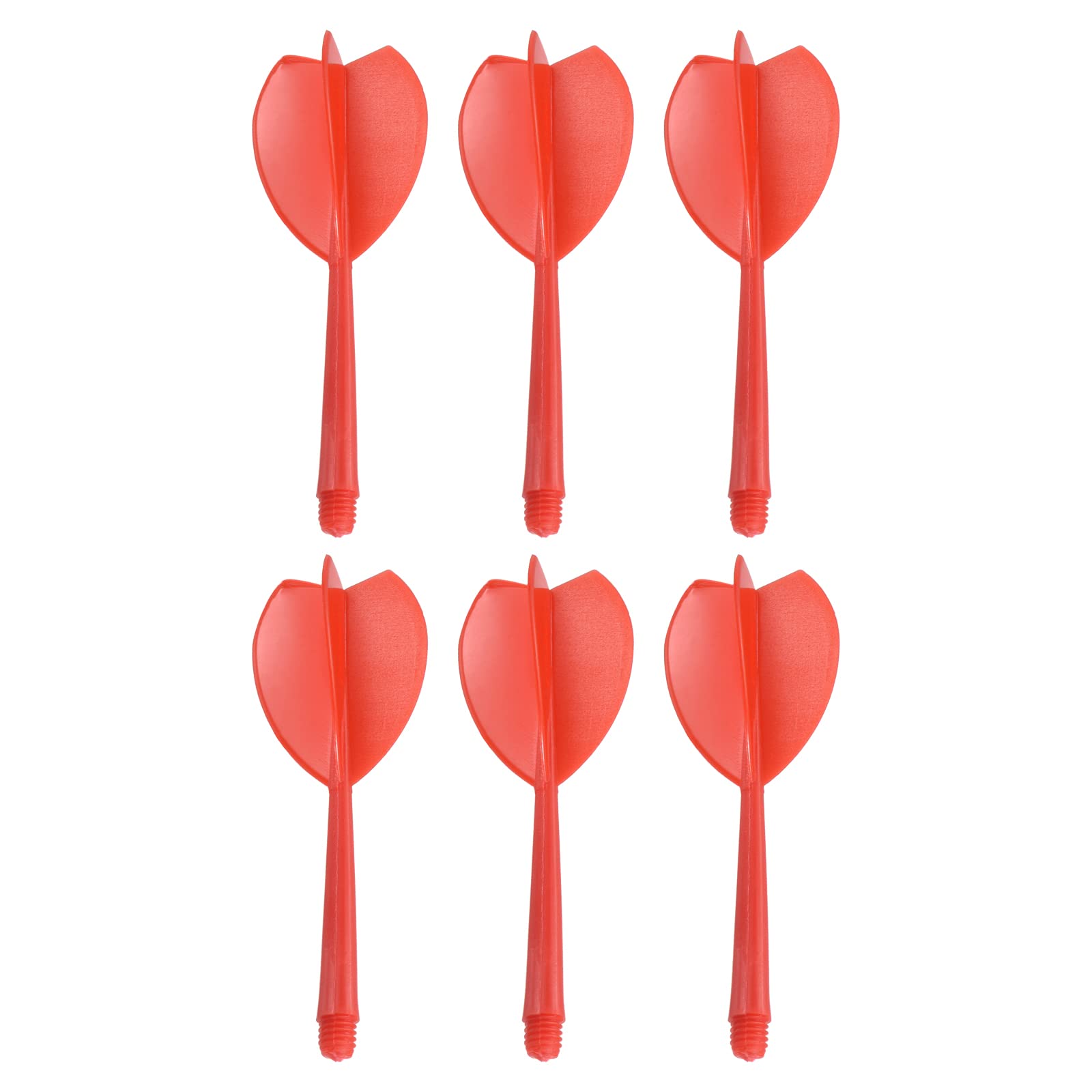 PATIKIL Integrated Dart Shaft & Flights, 6 Pack Lightweight Plastic Dart Flight Set, Red
