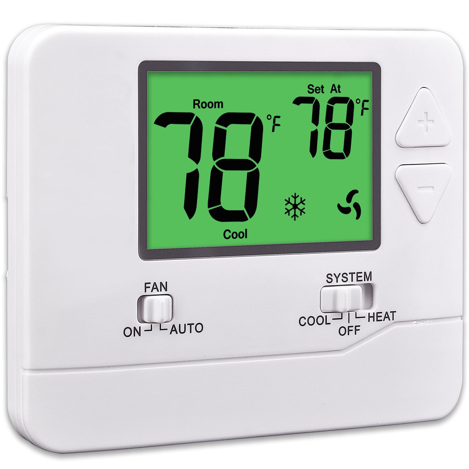 Photo 1 of Suuwer Non-Programmable Thermostat for House, Digital Energy-Saving Home Thermostats, up to 1 Heat/1 Cool Single-Stage Systems (Green Backlight)