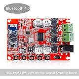 INSMA TDA7492P Audio Receiver Amplifier Board 25W Dual Channel Bluetooth Module (Red)
