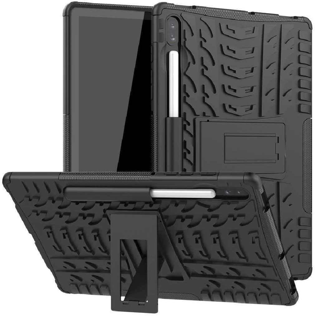 Galaxy Tab S6 10.5" 2019 T860 T865 Stand Case, Facile Foldable Wheel Marks Armor Useful Cover, HUZIGE Come Hard Scratch Proof Protect Thin Slim Warrior Tablet Case For Samsung Galaxy Tab S6 Black