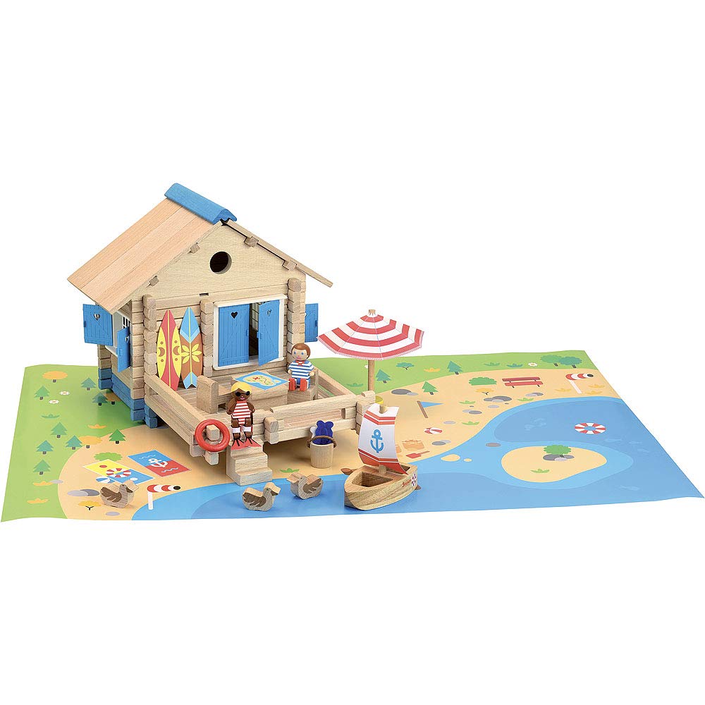 Jeujura -8076-8076-Maison du Bord de the Water - 120-Piece Wooden Building Set, 8076