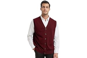 TopTie Mens Sweater Vest Solid Knitted Lightweight Thermal Cardigan