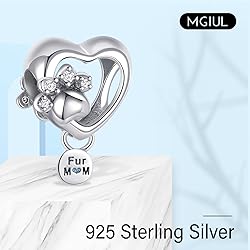 MGIUL Sparkling Animal Paw Print & Heart Charm for