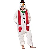 dressfan Unisex Adults Sherpa Christmas Onesie Pajamas Halloween Costume for Women & Men