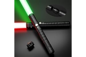 Joinor Dueling Lightsaber 2 Pack, 15 Colors and 3 Sound Modes with Strobe Effect, Aluminum Alloy Hilt, Rechargeable 2-in-1 Light Sabers for Kids and Adults