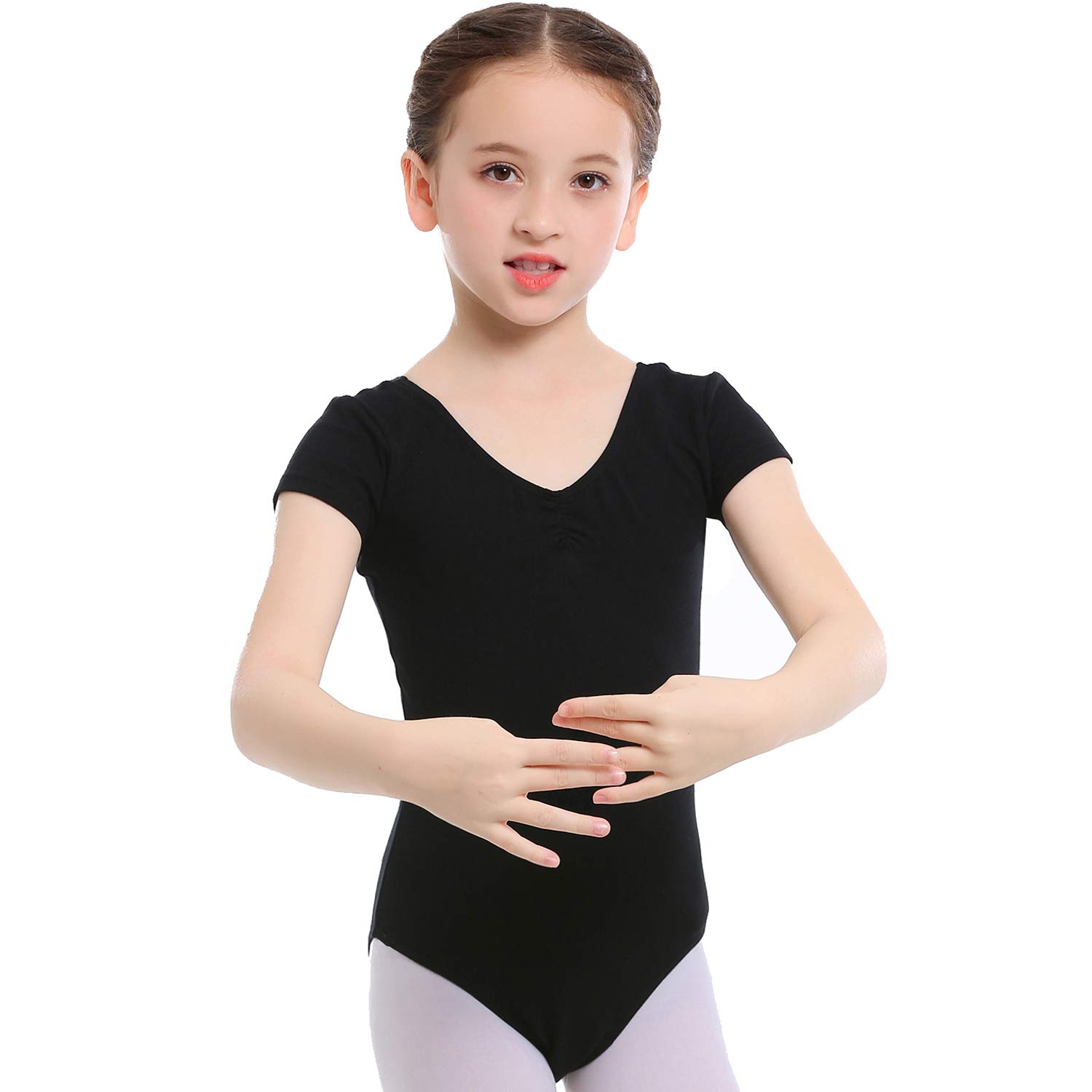 Koolen Ballet Leotards for Girls, Girls Short Sleeve Leotard, Girls