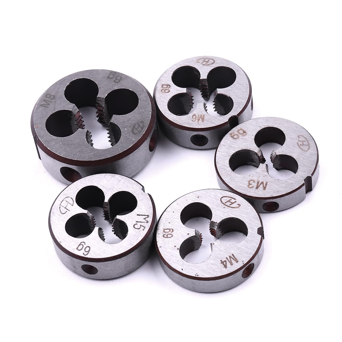 ATOPLEE Alloy Steel Metric Die Wrench Set Right Hand Thread Hand Machine M3 M4 M5 M6 M8 [5 Sizes]