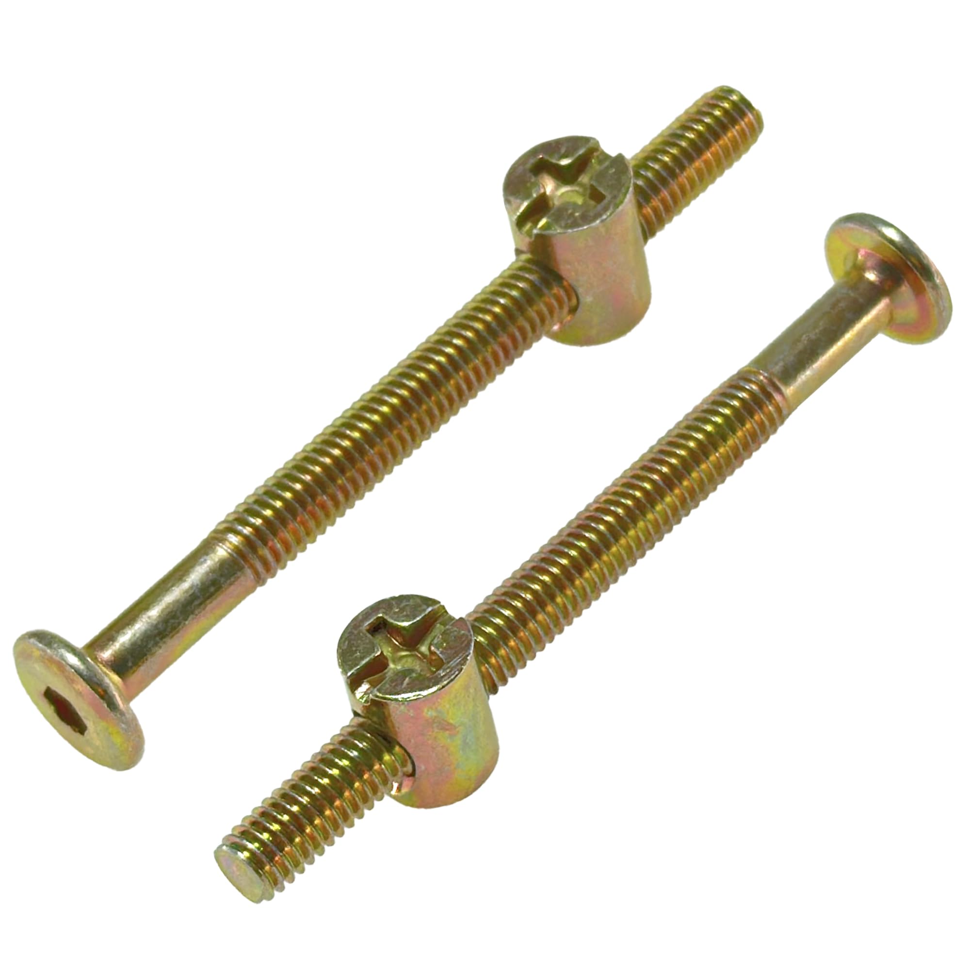 10-Set M6 Furniture Bolt and Nut Kit, Hex Socket Bed Bolts, Screws, and Nuts (70mm)