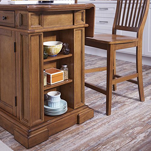 Americana Oak Kitchen Island with Stools by Home Styles Pricepulse