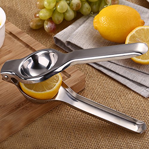 Lemon Lime Squeezer - Manual Citrus Press Juicer - Stainless Steel Hand Press Orange Squeezer for Lemons, Watermelon, Tomato, Citrus (Stainless steel)