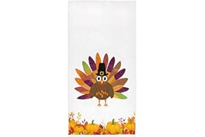 Pfrewn Thanksgiving Turkey Pumpkin Hand Towels 16x30 in Autumn Harvest Maple Leaf Bathroom Towel Ultra Soft Highly Absorbent Small Bath Towel Kitchen Dish Guest Towel Home Bathroom Decorations