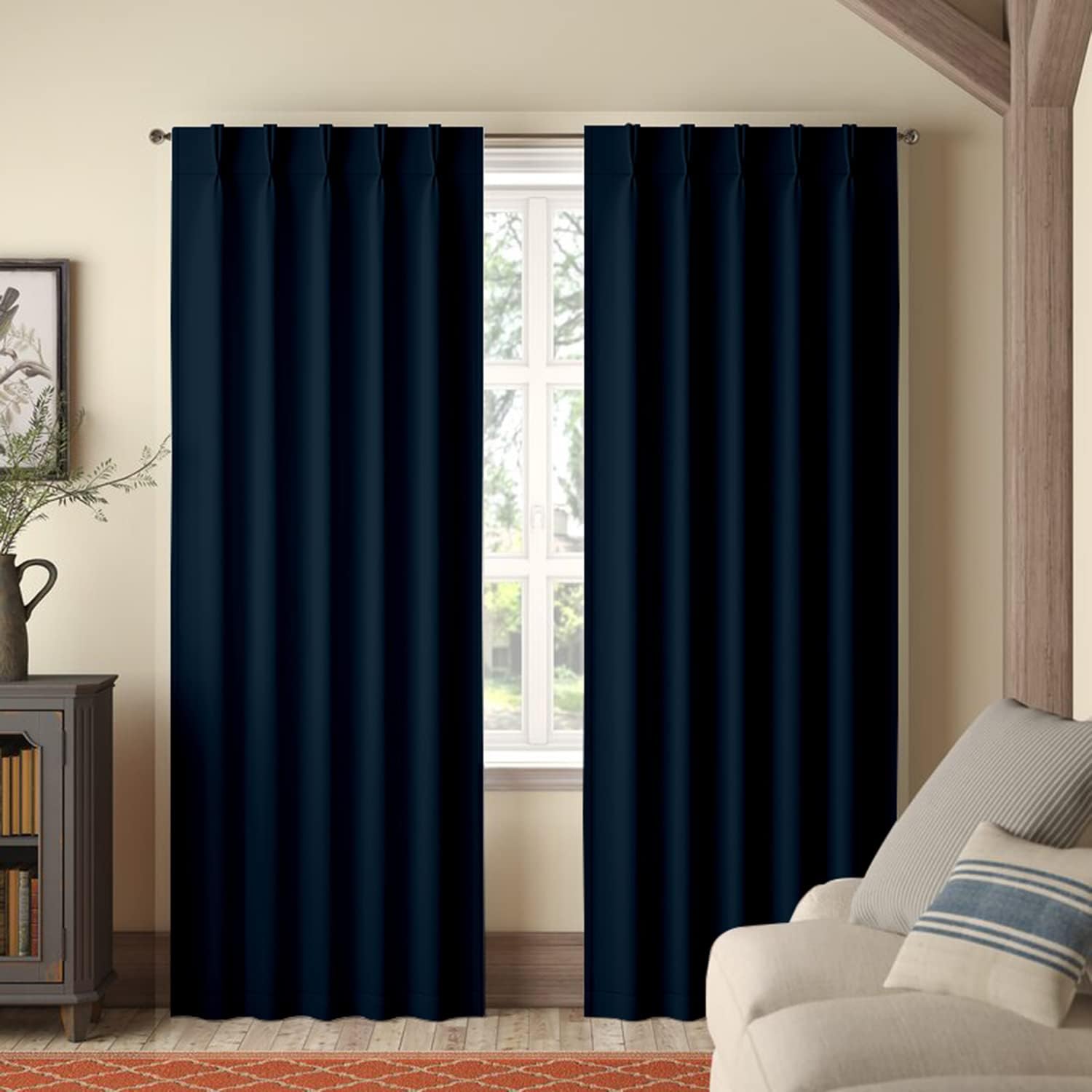 Outdoor Curtains - Magic Drapes Double Pinch Pleated Curtains Thermal Room Darkening Blackout Curtains for Window, Sliding Door, Patio Door, Home, Office, Nursery, Outdoor W(26