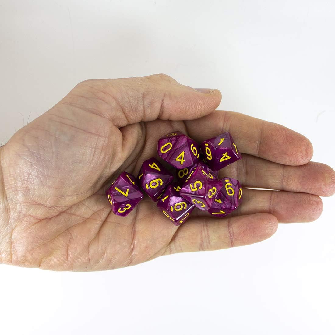 Paladin Roleplaying Purple Pearl Dice - 8 D10 Set - 'Plum' - Image 4