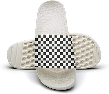 black and white checkered sandals