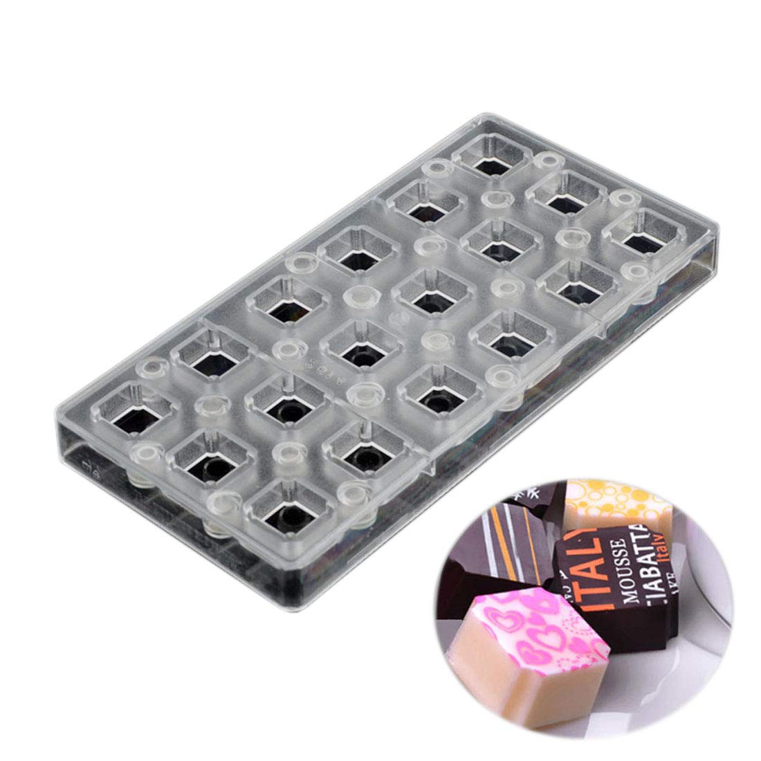 Chocolate Transfer Sheet Mold Polycarbonate Chocolate Mold DIY Handmade Chocolate Magnetic Chocolate Mold Candy Mould Square Shaped (19346)