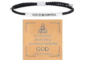BTZY God is in Control Tube Bracelet,Dont Let The Hard Days Win Handmade Braided Adjustable Inspirational Bracelets, Stainless Steel Let Him Comfort Tube Bracelet for Women