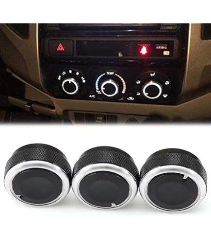 3-Pack AC Control Knobs For Toyota Tacoma 2005-2011 - Replaces 65551820A