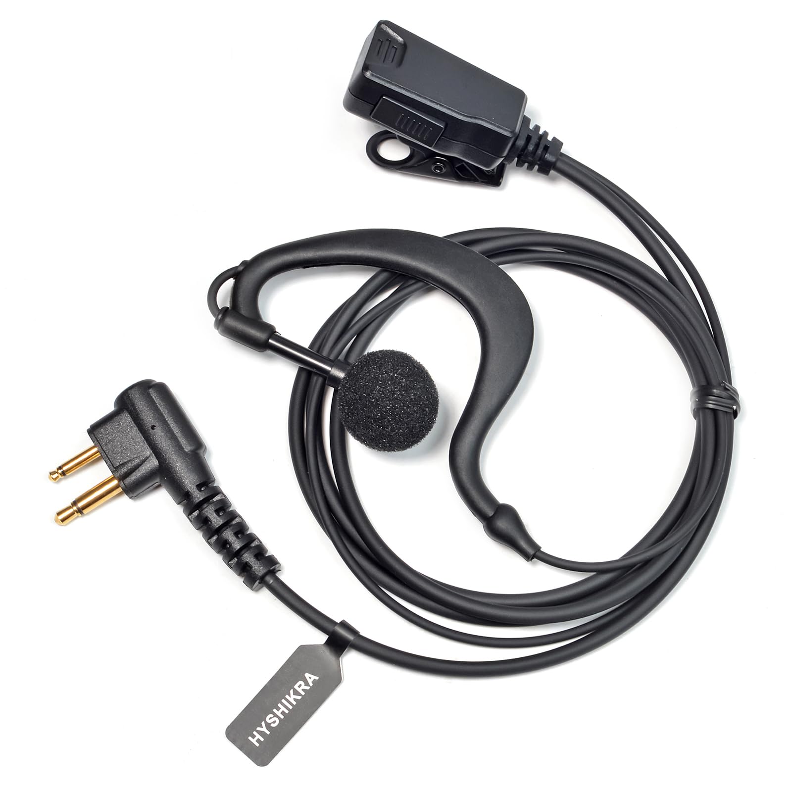 HYSHIKRA Earpiece Compatible for Motorola DP1400 CP040 GP300 GP88 Walkie Talkie Radio, Ear Piece with Mic and PTT for Security Bodyguard (G Shape, 1 Pack)