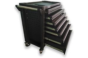 Griplier 7-Drawer Rolling Tool Chest,34.2W x 18.1D x 37.4H inches,Tool Storage Cabinet with Brake Wheels,Lock & Key for Garag