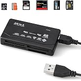 Micro SD Card Reader, Wansurs 6 in 1 Memory Card Reader for SD/Micro SD/CF/XD/MS Pro/M2 Card, Compatible with Win7,8,10,11