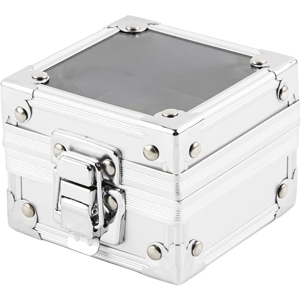 Framendino Nagelbohrer-Bithalter – Metall-Aufbewahrungsbox Für Maniküre-Werkzeuge, 7,6 X 7,6 X 5,8 Cm, Silber