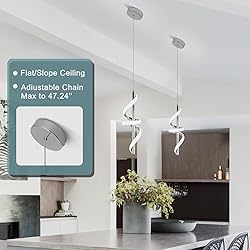 Vloitgol Spiral Led Pendant Light Fixtures, 5500K