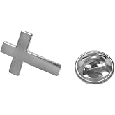 Kiola Designs Silver Toned Religious Cross Lapel Pin