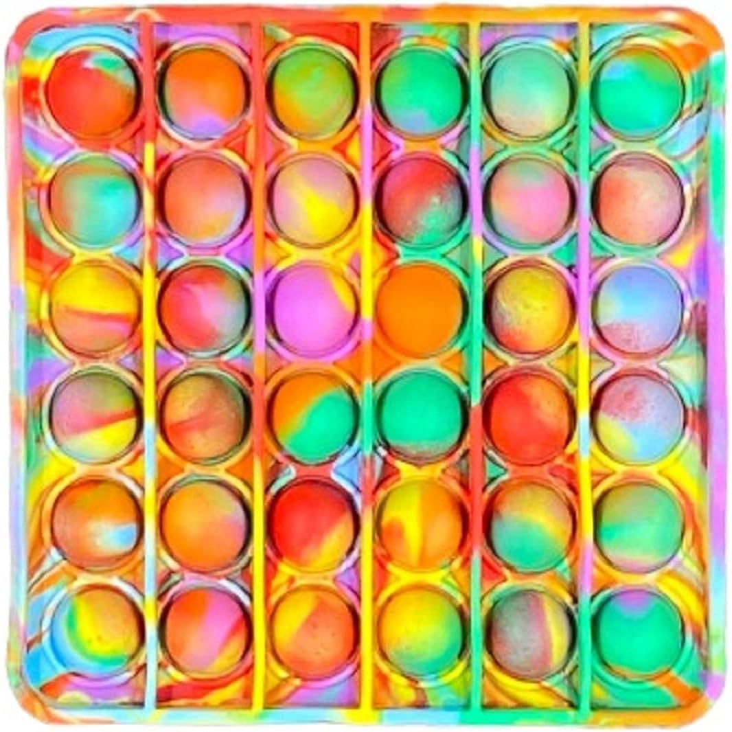 ZINVOSY pop it Fidget Toys, pop it Fidget Toy Set | its Fidget Toys, Fidget Toys pop it Rainbow, pop it Toy, | pop it Fidget Toy, Rainbow pop it, Push pop Bubble Fidget Toy (TIE DIE RED Square)