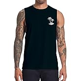 InleaderStyle Mens Tank Tops Beach Summer Sleeveless Shirts Graphic Palm Tree Casual Tees Cotton Muscle Gym Tank Tops