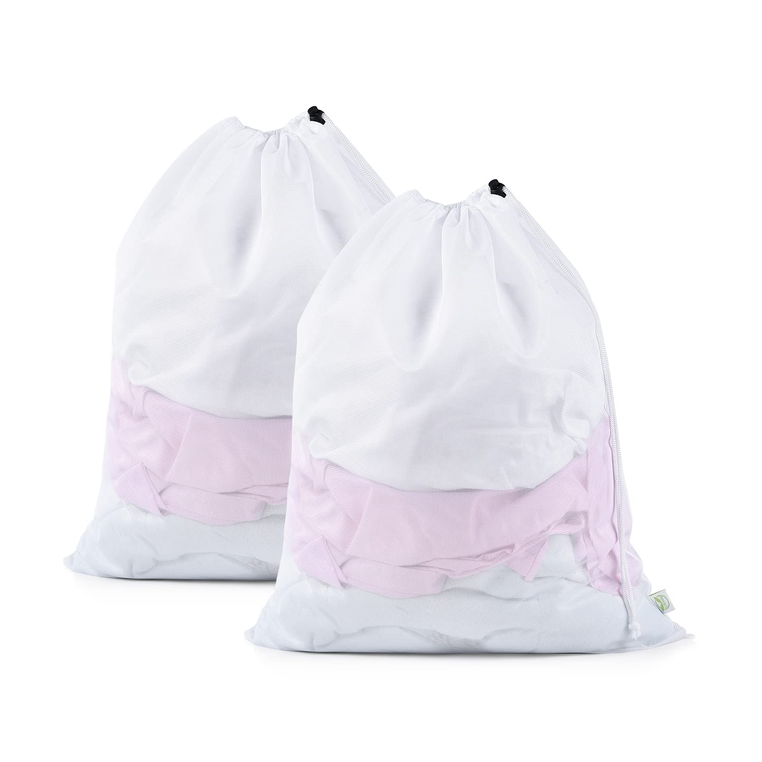 OTraki 2Pcs Mesh Laundry Wash Bag, 50x60cm Large Laundry Bags for Washing Machine Mesh Laundry Bags with Drawstring and Lock for Delicates, Underwear, Tshirts, Swimsuit, Baby Clothes