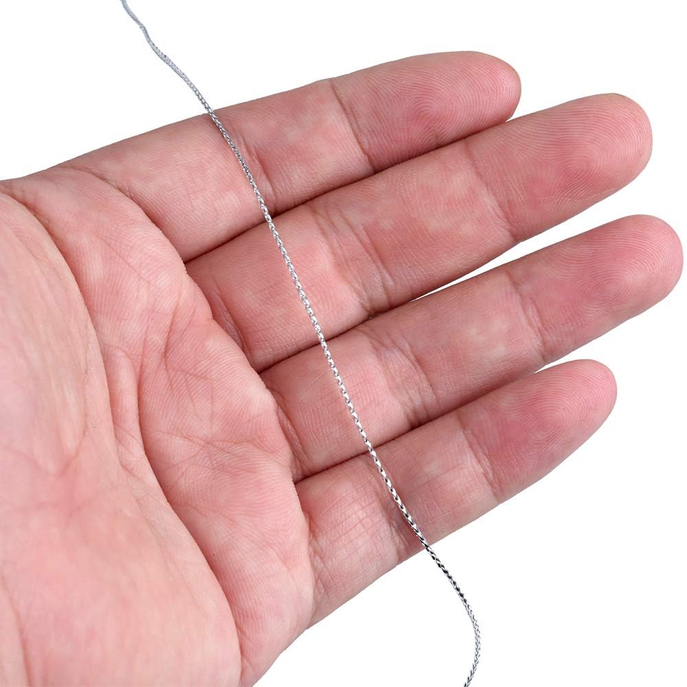 jijAcraft 100M Silver Twine String: 1mm Metallic Thread with Coil, Silver Cord String for Christmas Jewelry Making - Image 4
