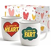 Triple Gifffted Anniversary Mugs for Couples - Pop Art Funny Fart Gag Gifts - 13oz Ceramic Coffee Cups in Gift Box - Idea for Valentine’s Day Christmas Wedding - Boyfriend Girlfriend - Husband Wife