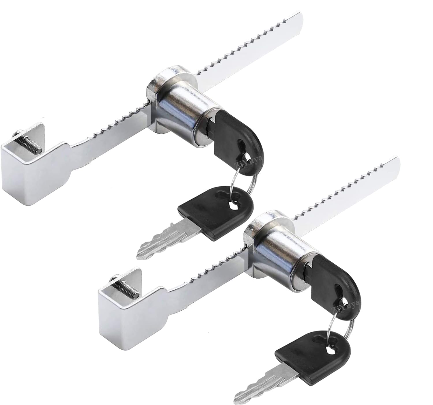 ZiYuya 2PCS Reptile Vivarium Terrarium Lock for Glass Showcase Display Cabinet Sliding Glass Door Lock Ratchet Locks with Key Alike