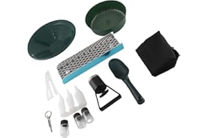 ZASCHMOY 12 Inch Aluminum Alloy Gold Panning Trough with Portable Sluice Box Kit for Gold Prospecting Including Backpack and 