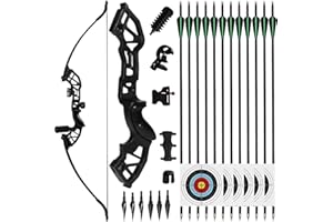 NorthSpoor 51" Archery Takedown Recurve Bow and Arrow Adult Set, 40lb Long Bows for Adult Beginner with 12 Arrows (Black)