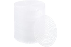 PATIKIL 3" Round Circle Plastic Canvas Mesh Sheets, 100 Pcs Eye Mesh for Embroidery 2mm Holes with Needlepoint Blank for DIY Crafting Wreathing Coasters Card Holder
