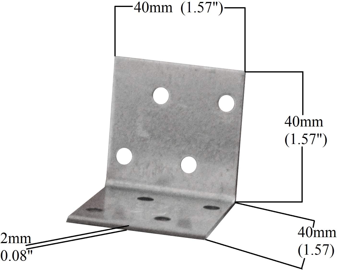 Pack of 20pcs Angle Corner Brackets Plates - Image 3
