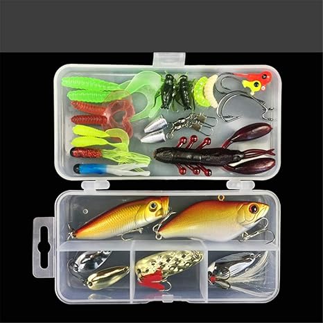 Amazon Co Jp 多数の釣り道具 無料の釣り道具ボックス付きの釣りキット 淡水イカバスに適しています28pcs ホーム キッチン