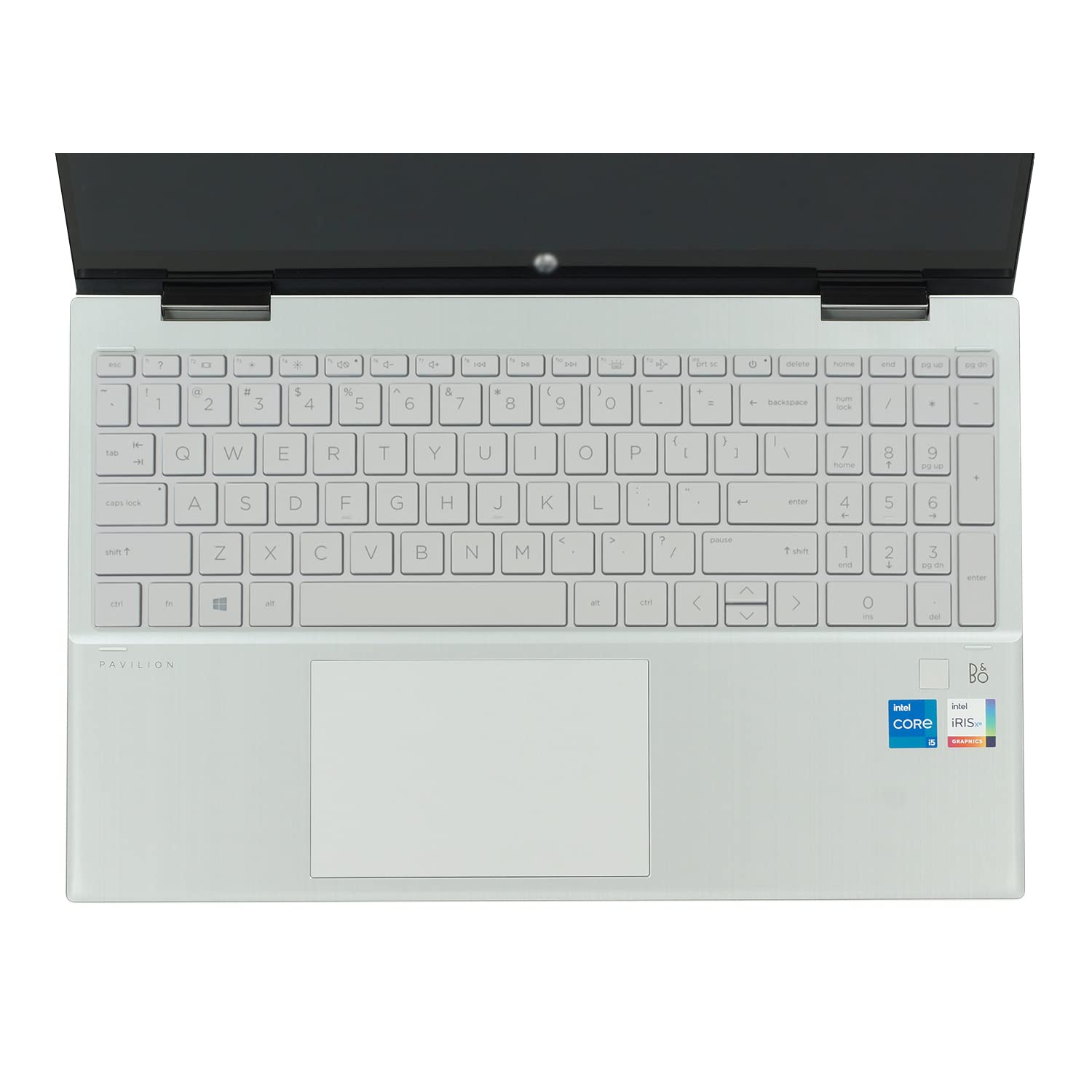 MiNGFi Silicone Keyboard Cover for HP 15.6" Pavilion 15-eh/eg(2021) x360 15-er(2021) 17.3" Pavilion 17-cn/cp(2021) - Transparent