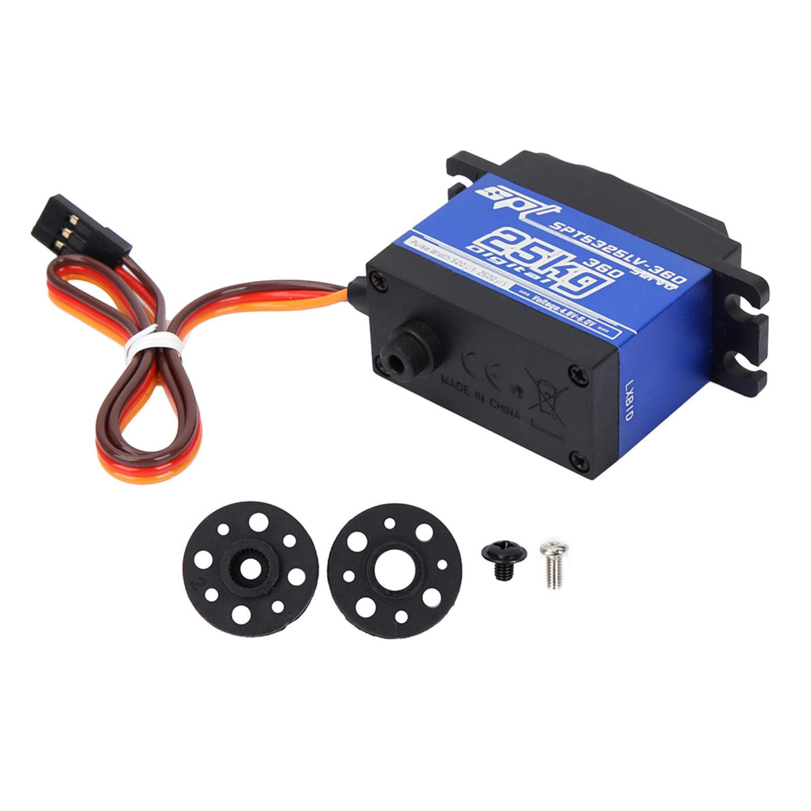 QITERSTAR Continuous Rotation Digital Servo, RC Accessory Digital Servo RC Robot, 360 Continuous Rotation SPT5525LV-360 RC Robot Accessory for RC Robot