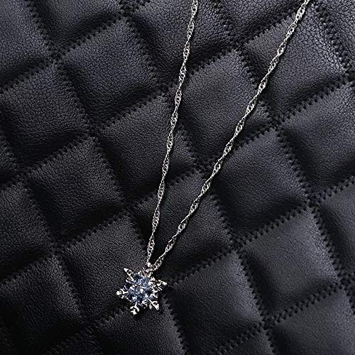 Xeminor Stockton Women Necklace Creative Hexagonal Snowflake Shape Crystal Necklace Pendant Women Clavicle Chain Jewelry Accessories